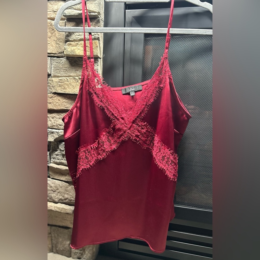 Red/Maroon Tank Top - Lace Tank Top - Lulu’s Top